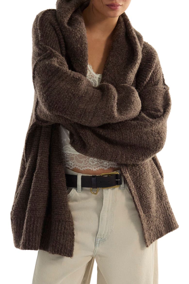Thistle Hooded Cardigan, Main, color, FUDGE COMBO