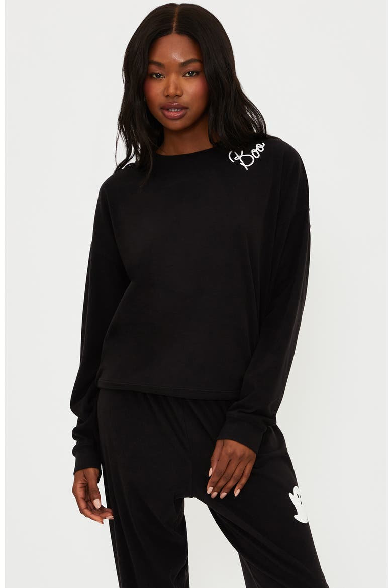 Devyn Oversize Sweatshirt, Alternate, color, BOO BLACK