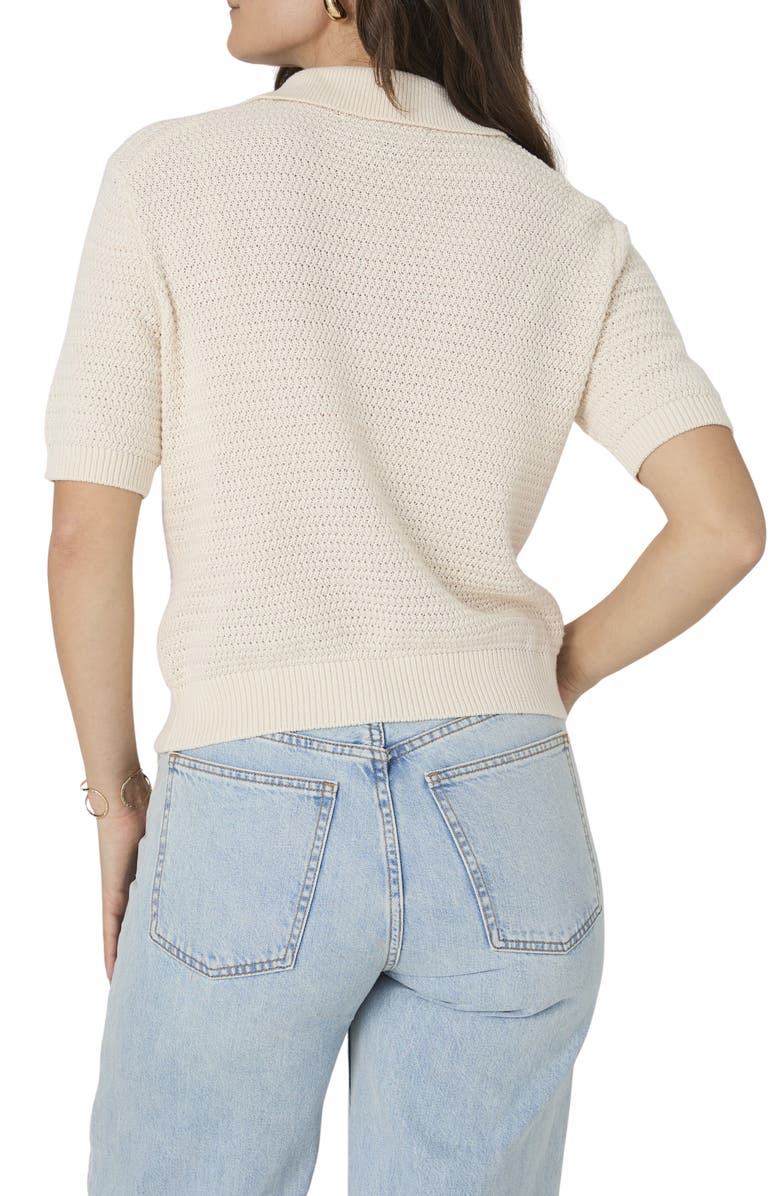 French Connection V-Neck Collar Knit Top, Alternate, color, Oatmeal Melange