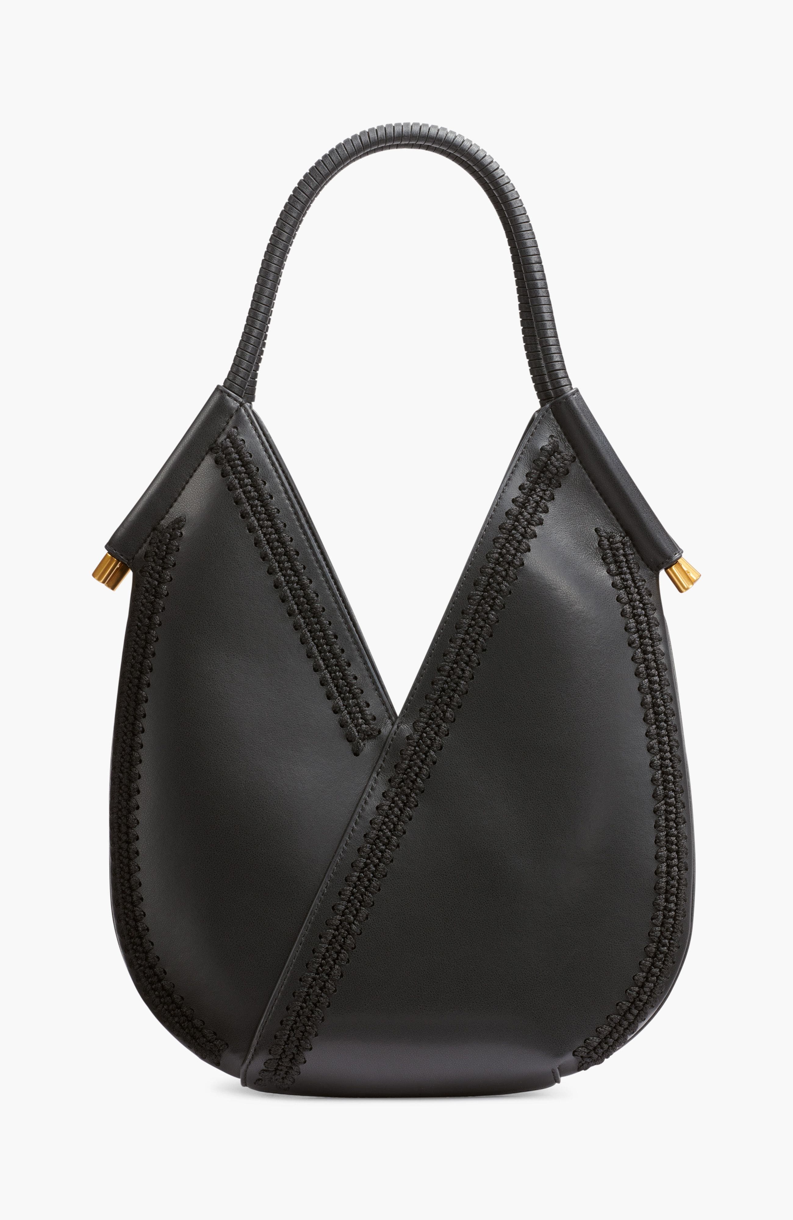 Donna Karan New York Baldwin Mini Crochet-Trimmed Shoulder Bag, Alternate, color, Black