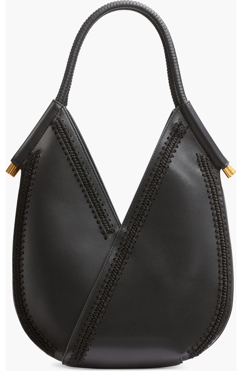 Donna Karan New York Baldwin Mini Crochet-Trimmed Shoulder Bag, Alternate, color, Black