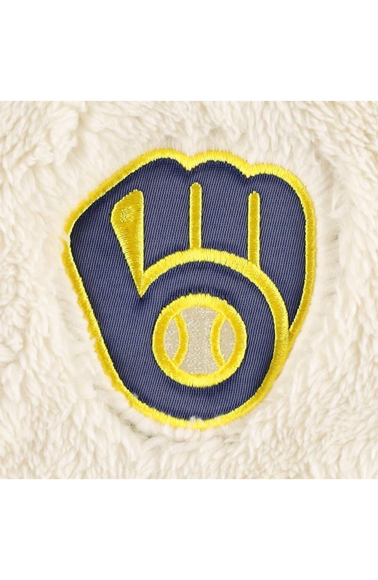 G-III 4HER BY CARL BANKS Women's G-III 4Her by Carl Banks Oatmeal/Navy Milwaukee Brewers Shuffle It Raglan Full-Zip Hoodie, Alternate, color, Oatmeal