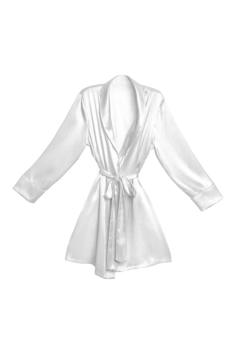 Mulberry Silk Robe, Main, color, WHITE