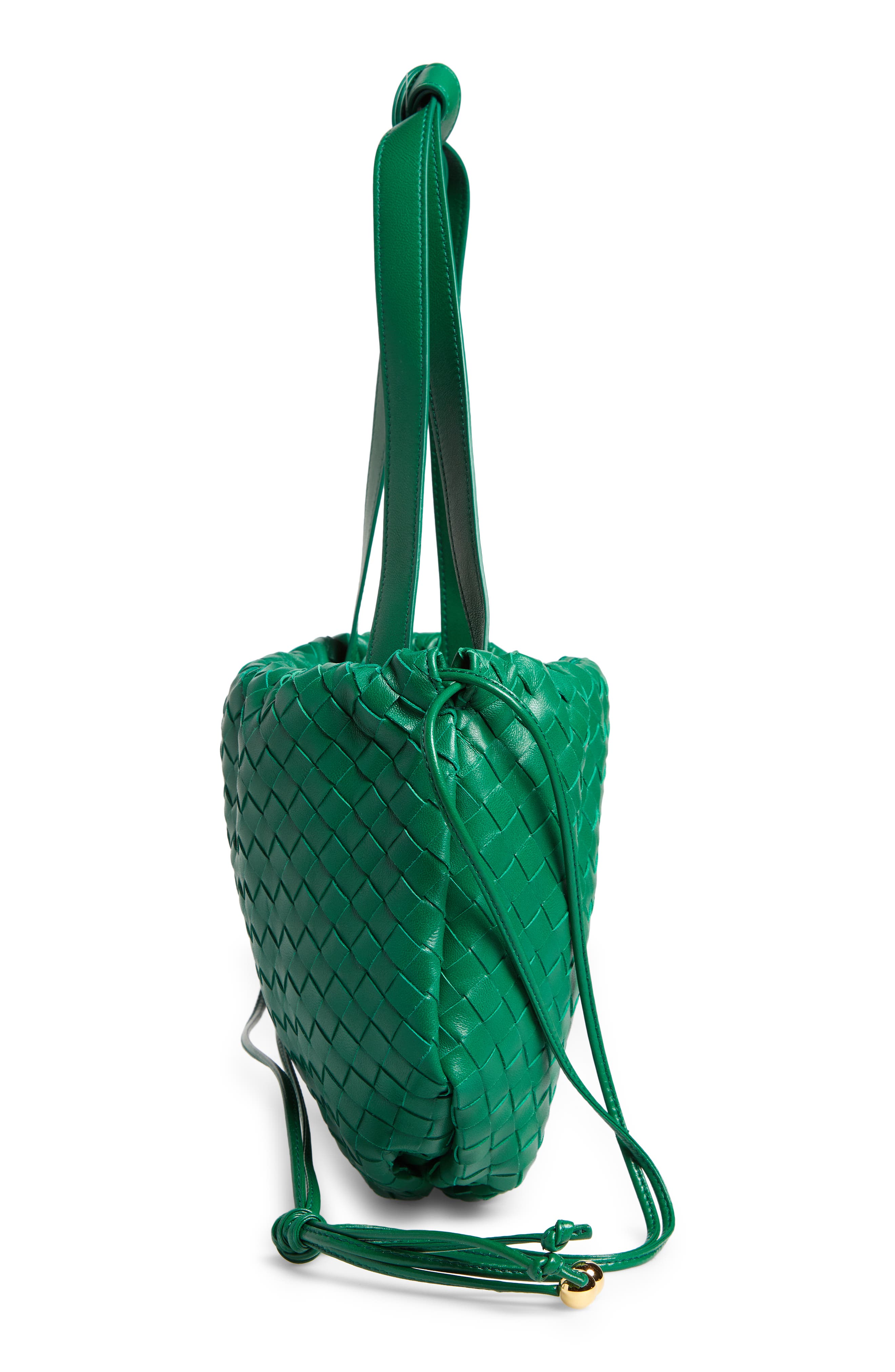 Bulb Intrecciato Leather Bucket Bag, Alternate, color, RACING GREEN/ GOLD