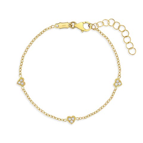 14k Tiny Heart Link Bracelet