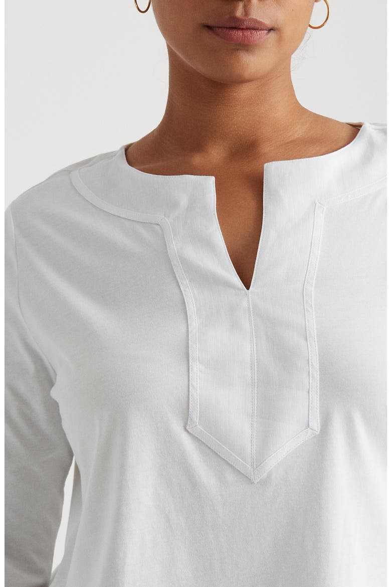 Split Neck Tunic, Alternate, color, WHITE