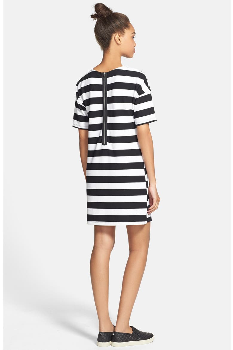 Stripe Shift Dress, Alternate, color, BLACK/ WHITE STRIPE