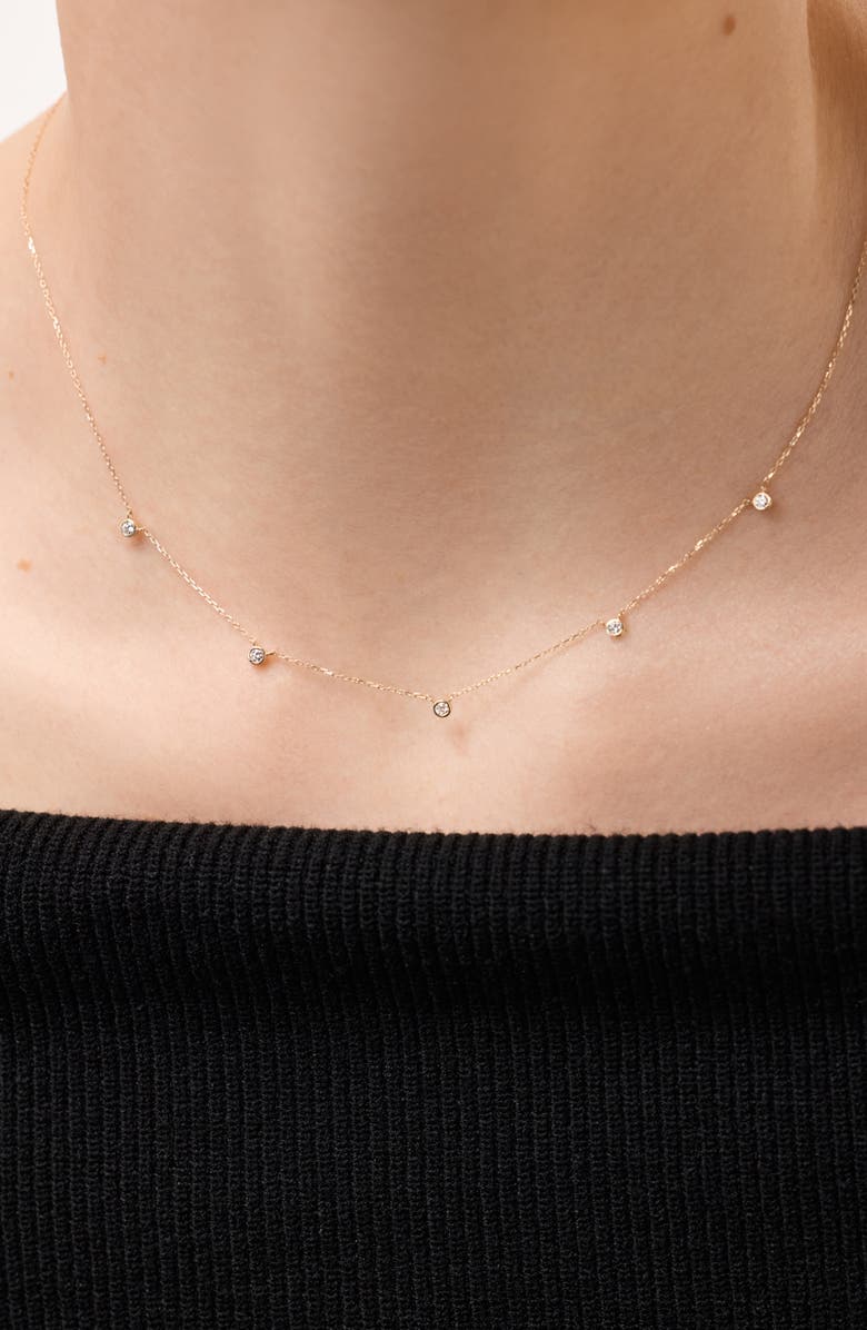 Ana Luisa Solid Yellow Gold - Diamond Station Necklace, Alternate, color, Gold