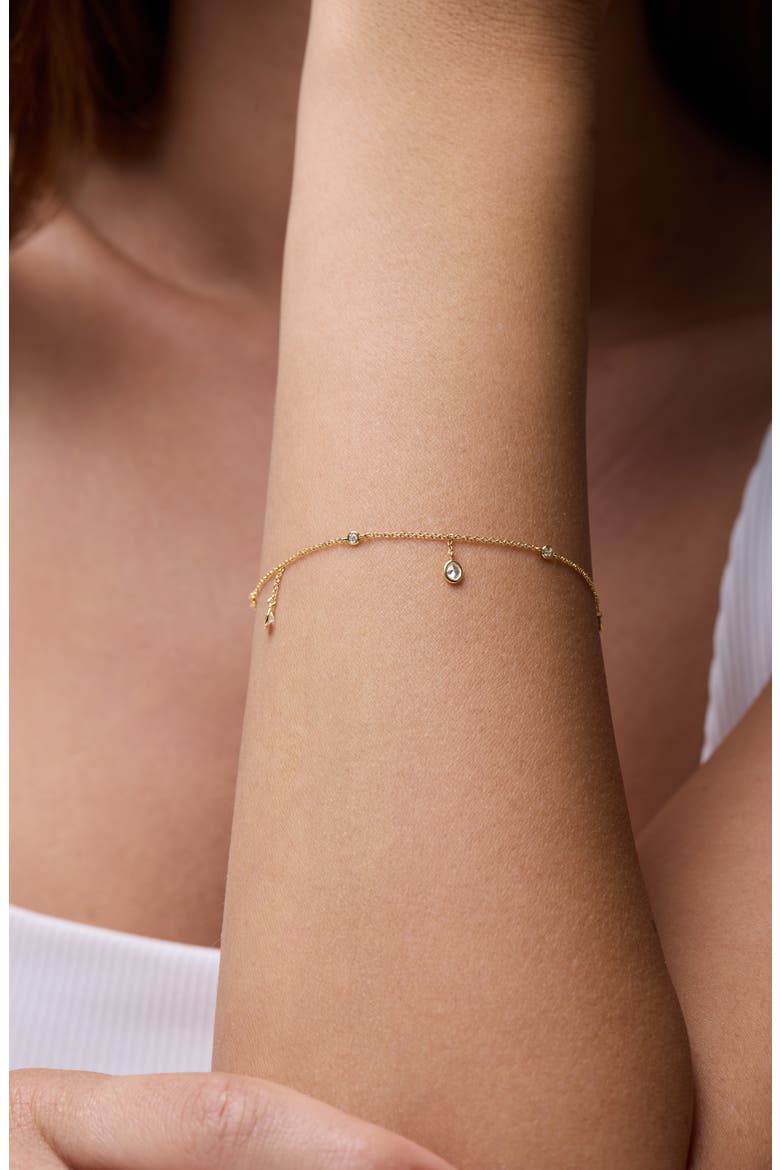 Monaco 18K Yellow Gold Diamond Station & Charm Bracelet, Alternate, color, 18K YELLOW GOLD