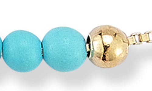 Ember Fine Jewelry Turquoise Beaded Anklet In Gold
