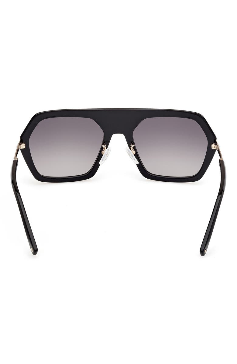 MCM 56mm Shield Sunglasses, Alternate, color, Shiny Black / Gradient Smoke