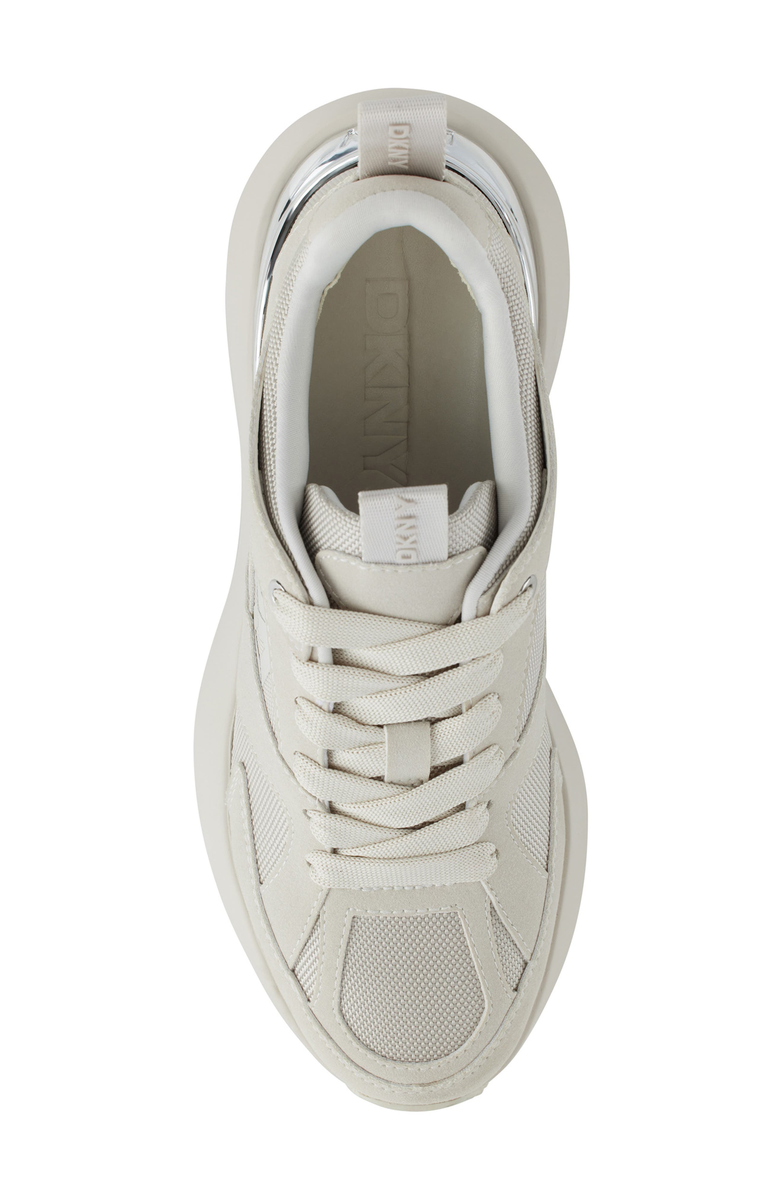 DKNY Zofi Wedge Sneaker, Alternate, color, Soft White