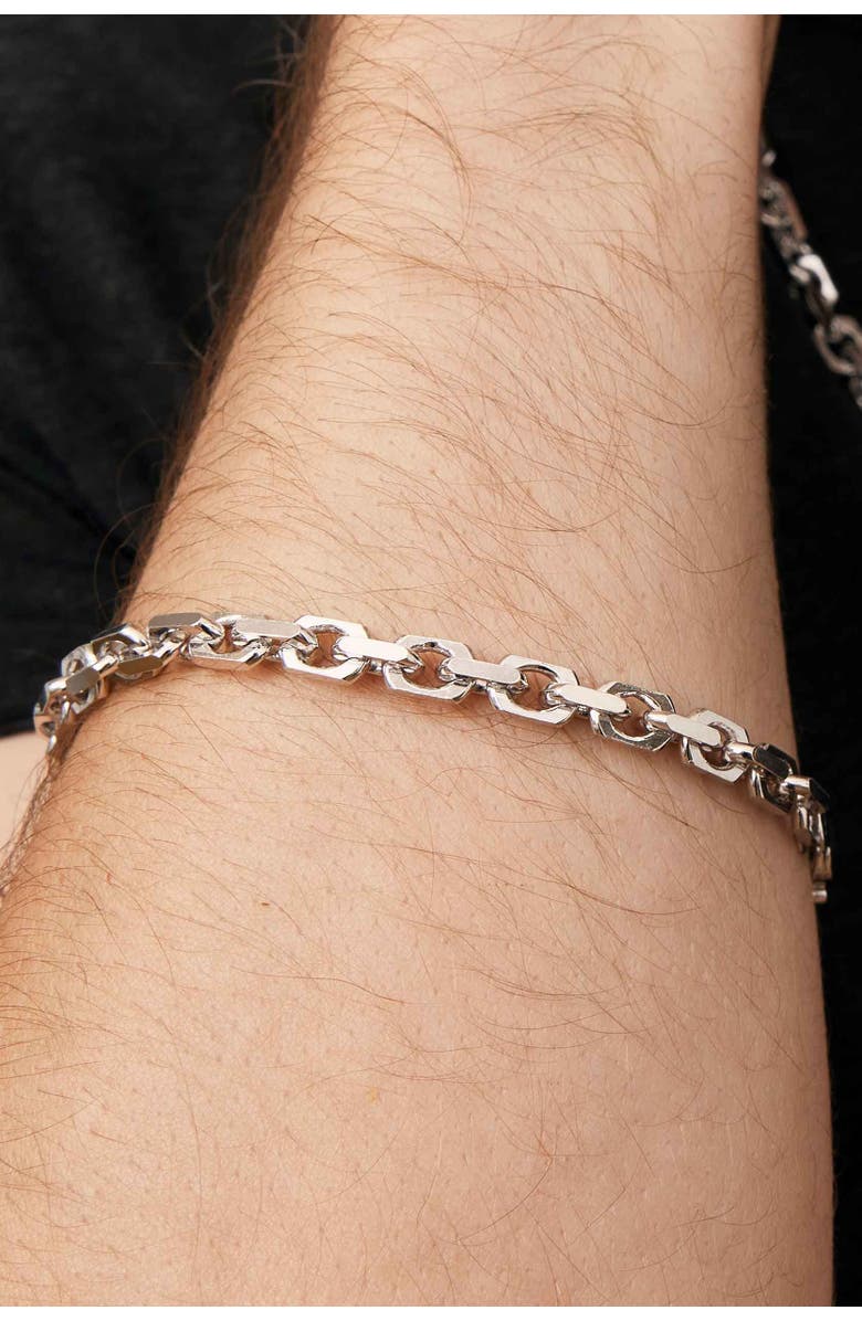 Oradina Sterling Silver Captain Link Bracelet, Alternate, color, Sterling Silver