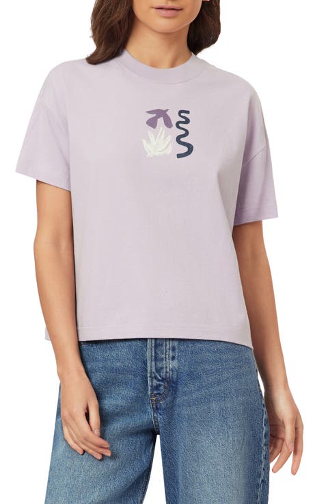 Dyed Boxy Crop Graphic T-Shirt