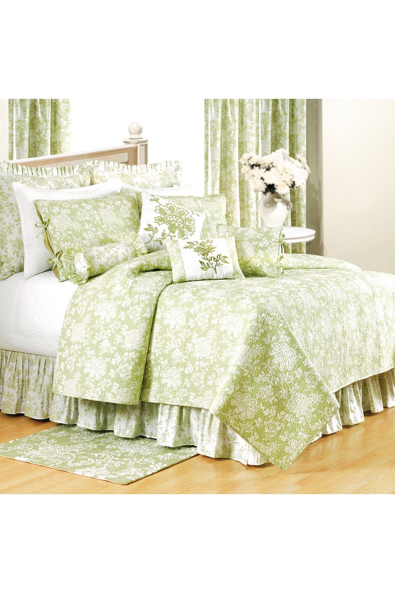 26" x 26" Shelby Green Cotton Euro Sham - Machine Washable, Alternate, color, Green
