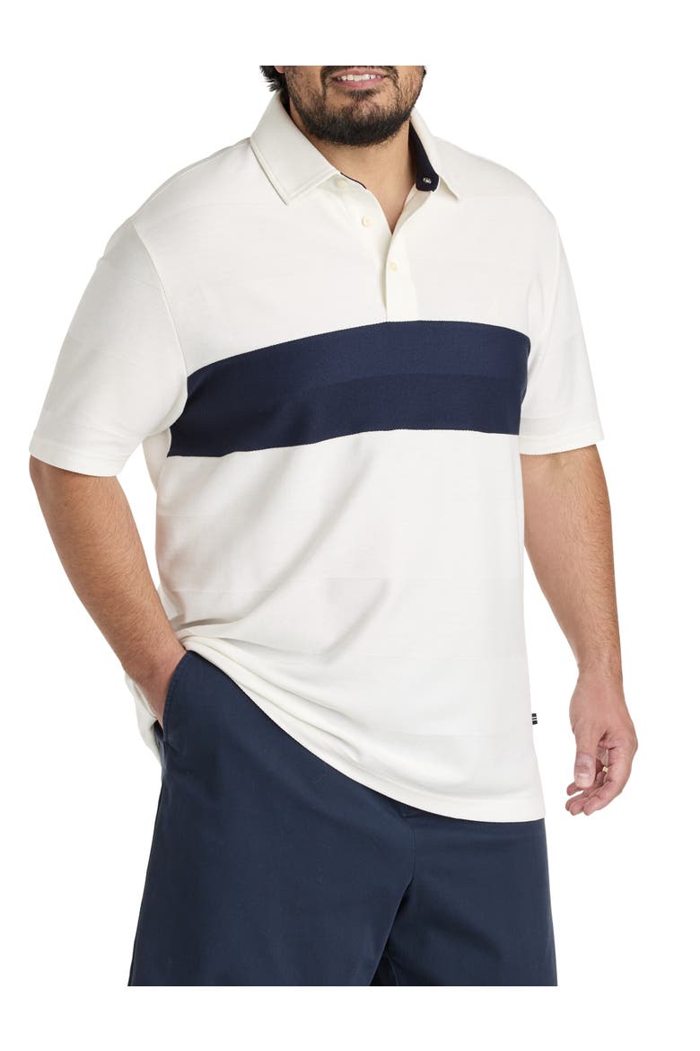 Big & Tall Chest Striped Polo Shirt, Main, color, SAIL WHITE