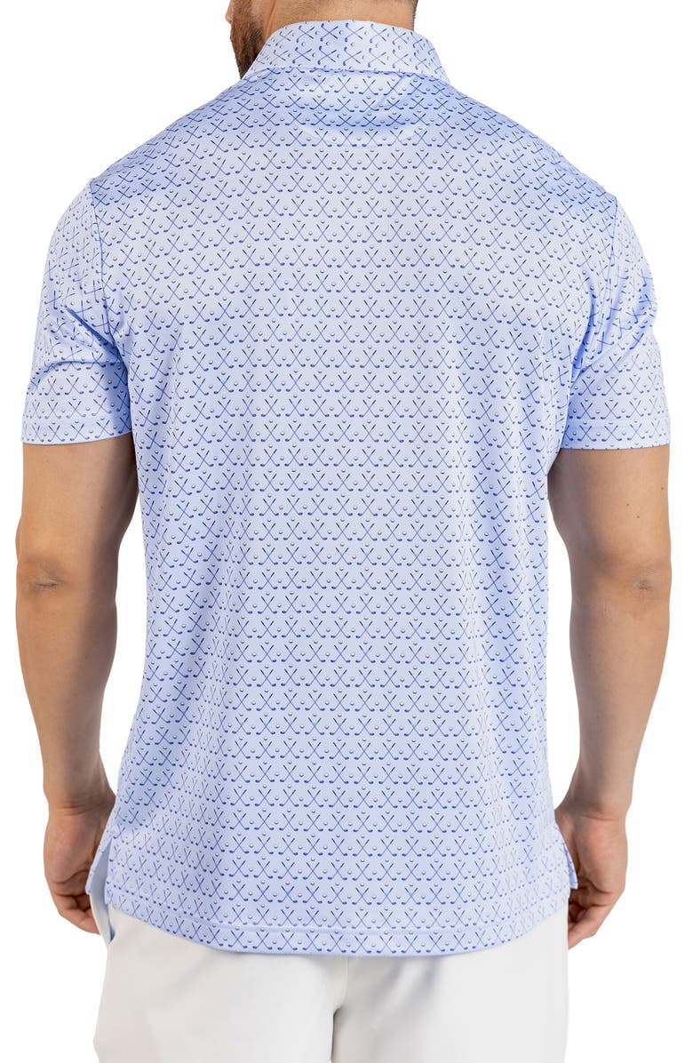 TailorByrd Golf Clubs Print Performance Polo, Alternate, color, Blue