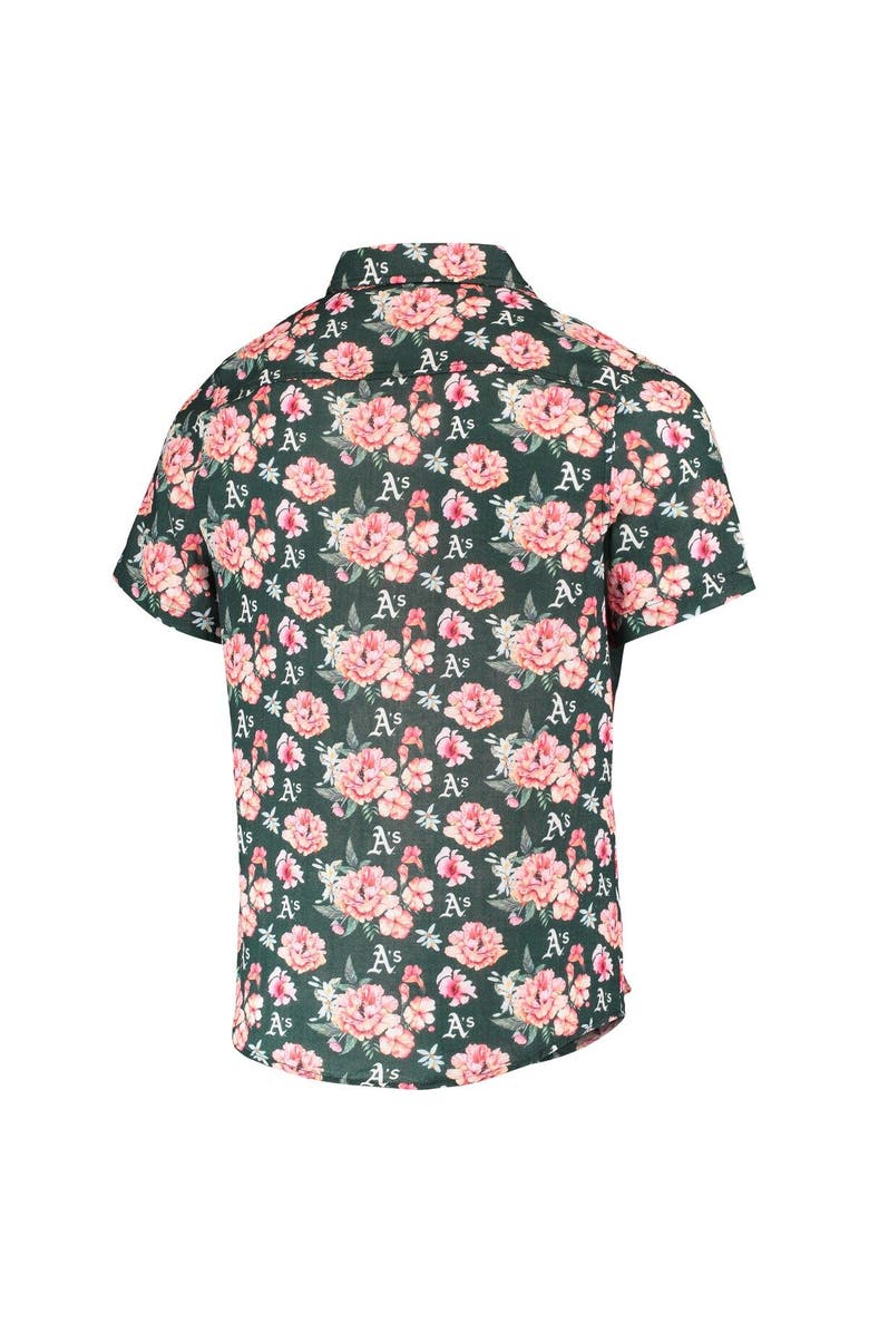 FOCO Men's FOCO Green Oakland Athletics Floral Linen Button-Up Shirt, Alternate, color, Green