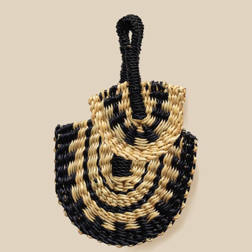 Indego Africa Mini Fan Bag Charm In Black