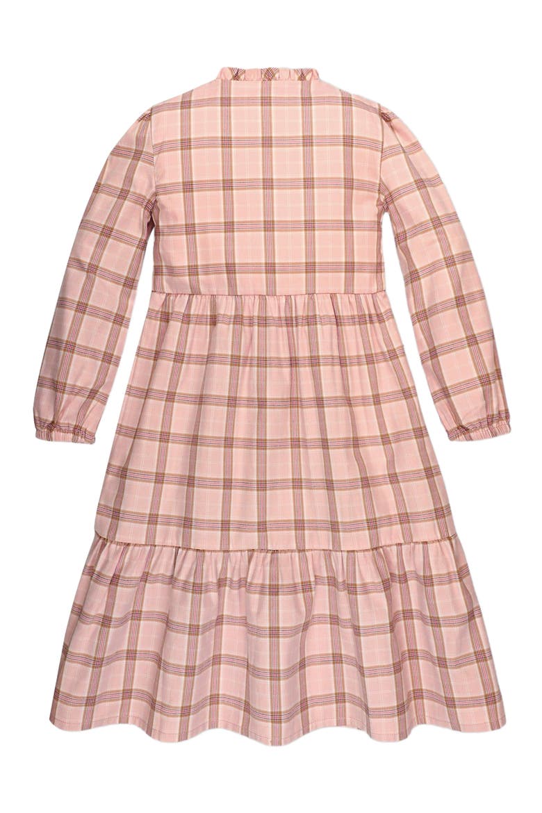 Baby Girls' Organic Tiered Ruffle Neck Dress, Infant, Alternate, color, Fall Rose Plaid