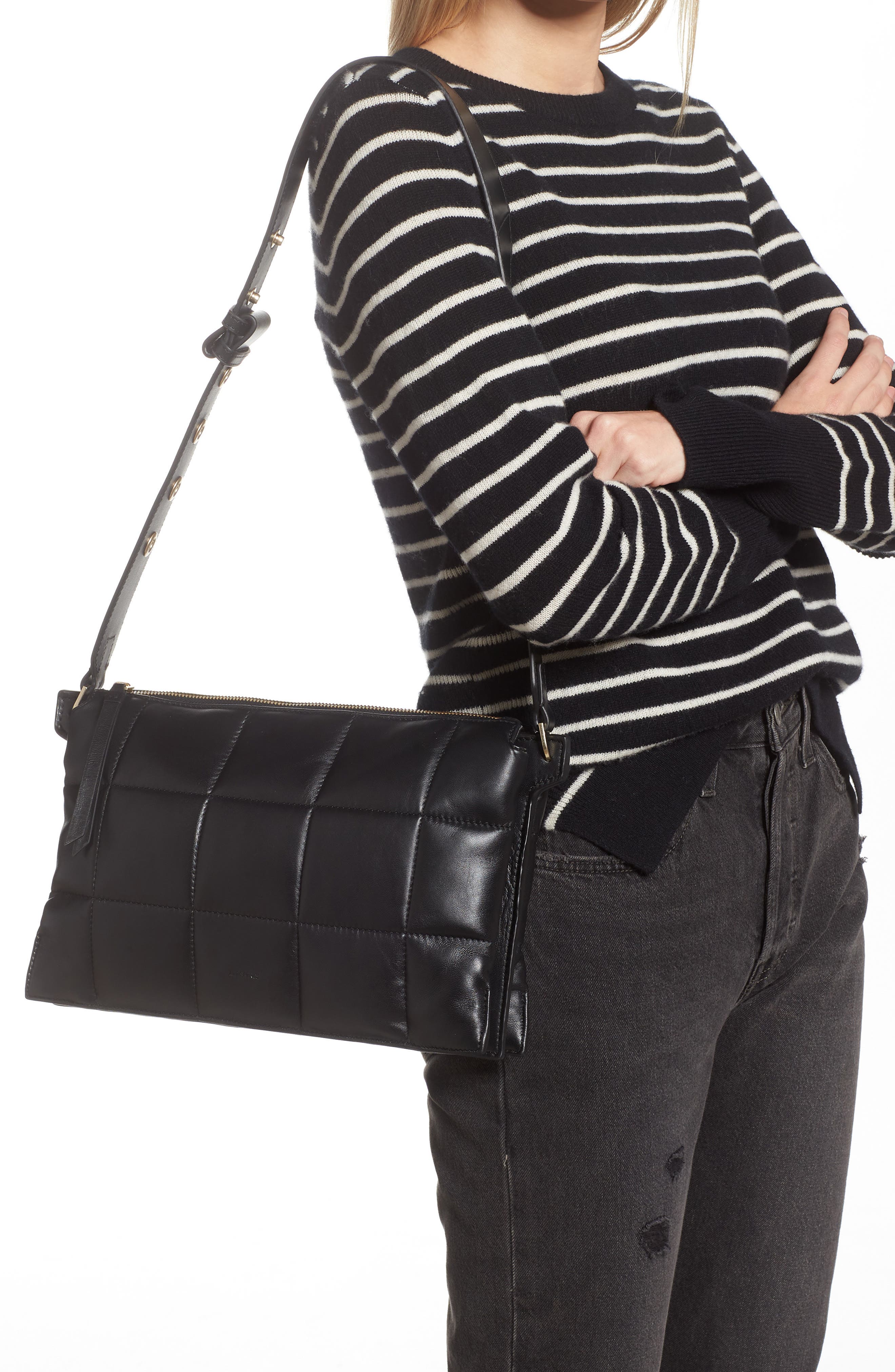 AllSaints Sheringham Quilted Shoulder Bag, Alternate, color, 
