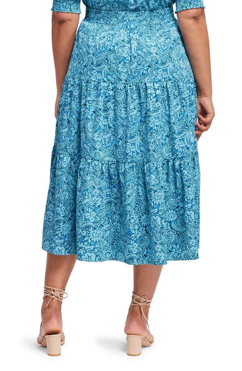 Estelle Sorrento Paisley Tiered Cotton Skirt, Alternate, color, Print