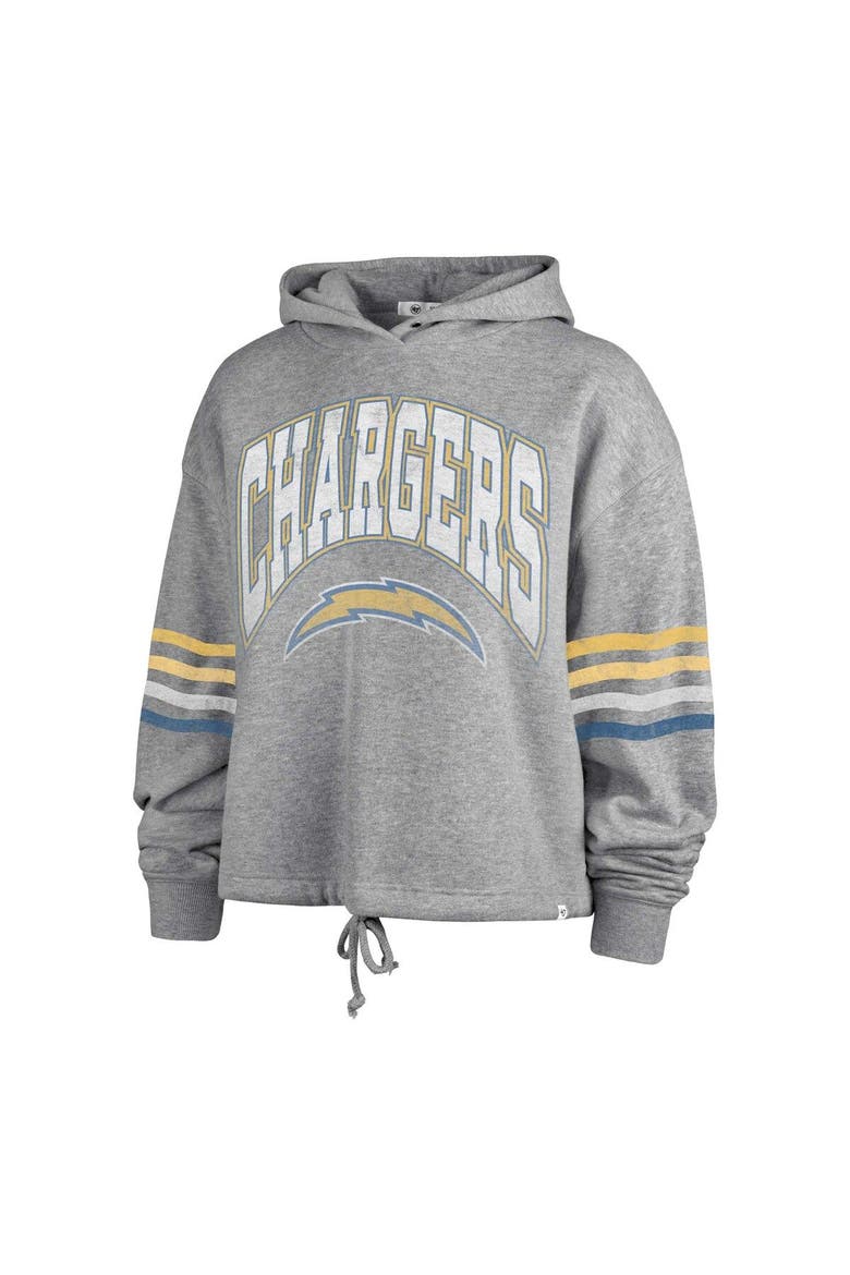 Women's '47 Heather Gray Los Angeles Chargers Upland Bennett Pullover Hoodie, Alternate, color, Heather Gray
