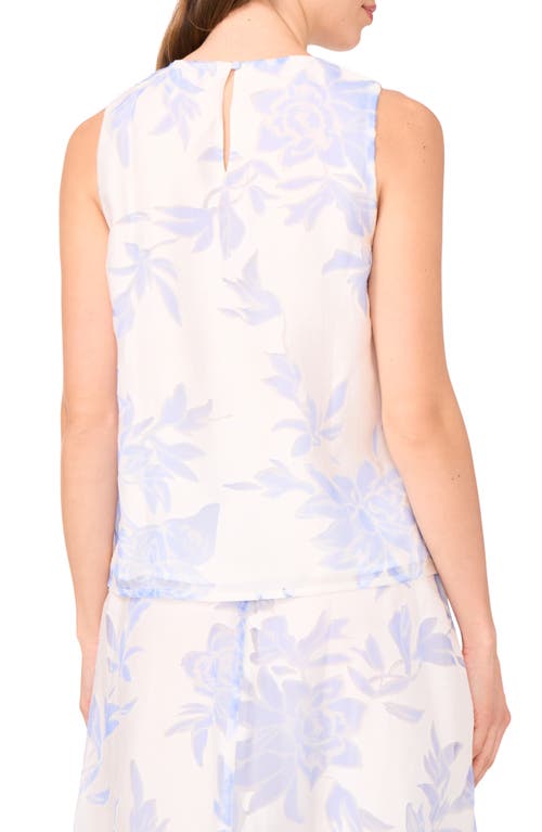 Halogen ® Floral Burnout Sleeveless Top In Blue