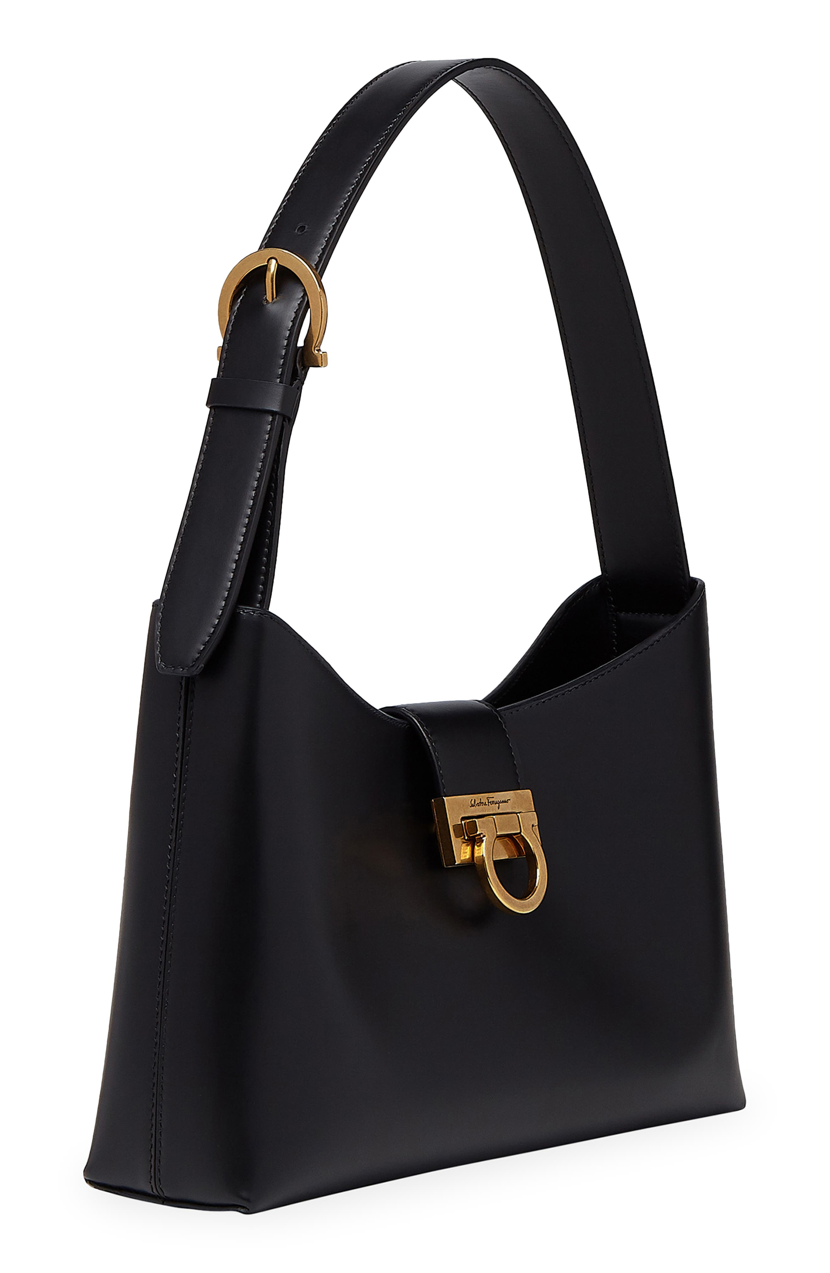 FERRAGAMO Trifolio Leather Shoulder Bag, Alternate, color, 