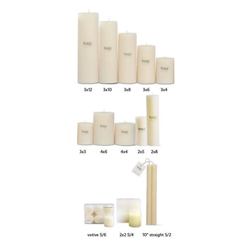 Tag Chapel Mini Pillar White Candles Set Of 4 Unscented In White