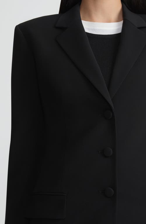 Lafayette 148 New York Single Breasted Three Button Blazer In Black