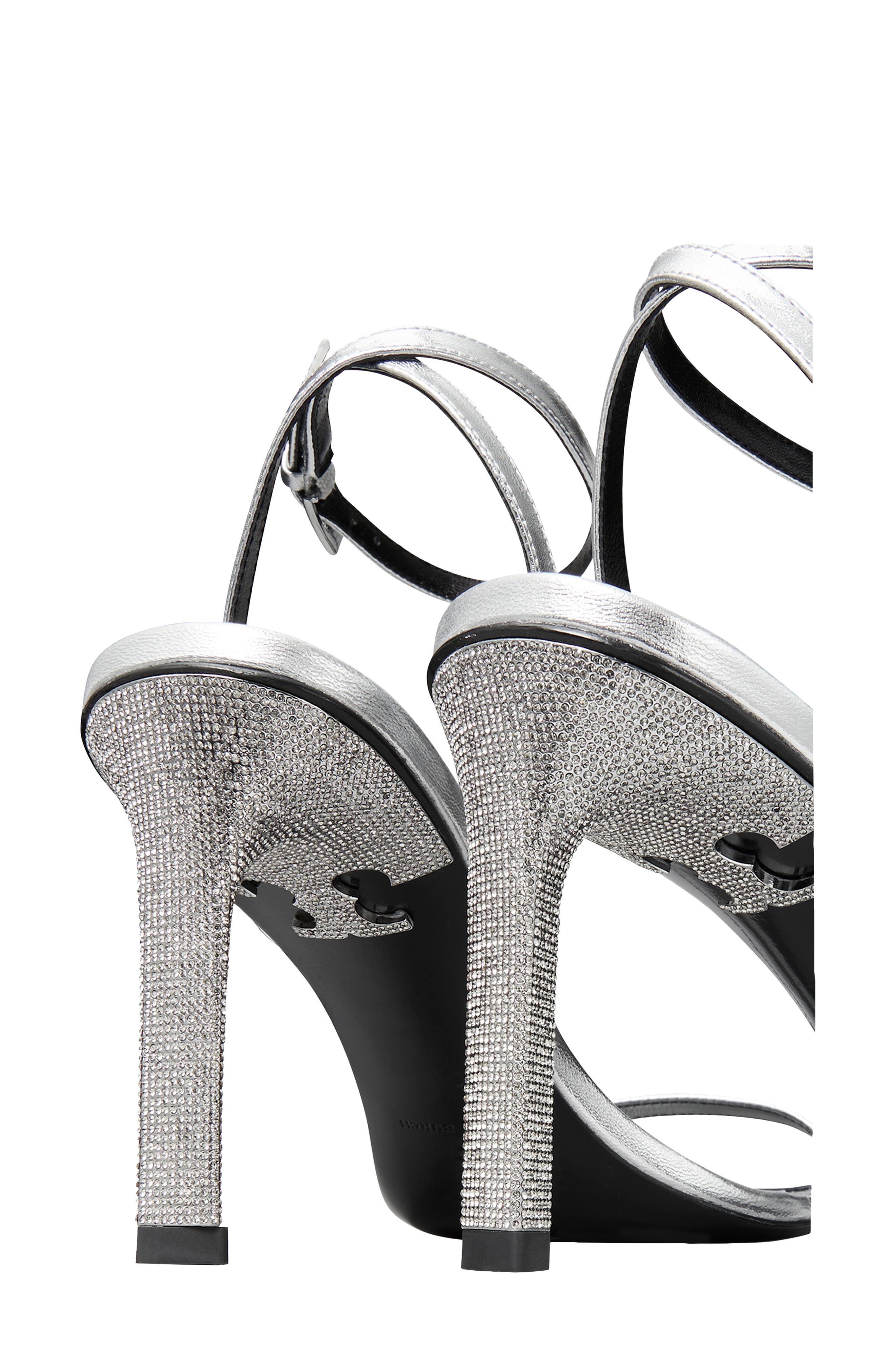 Pavé Heel Sandal, Alternate, color, SILVER