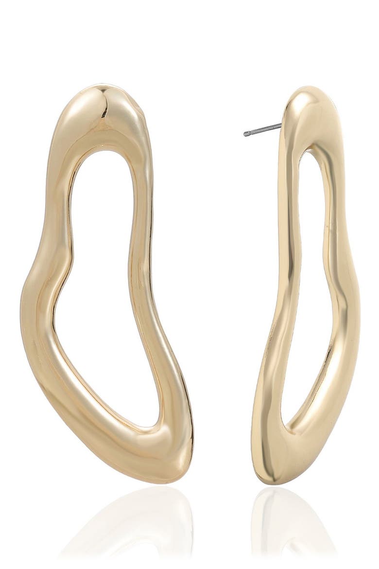 Melted Circle Earrings, Main, color, GOLD
