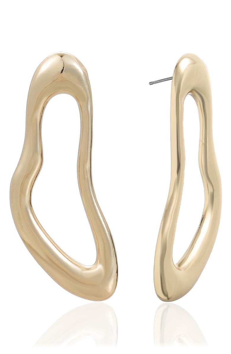 Ettika Melted Circle Earrings, Main, color, Gold