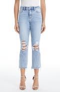 Bayeas Tina High Waist Distressed Crop Flare Jeans