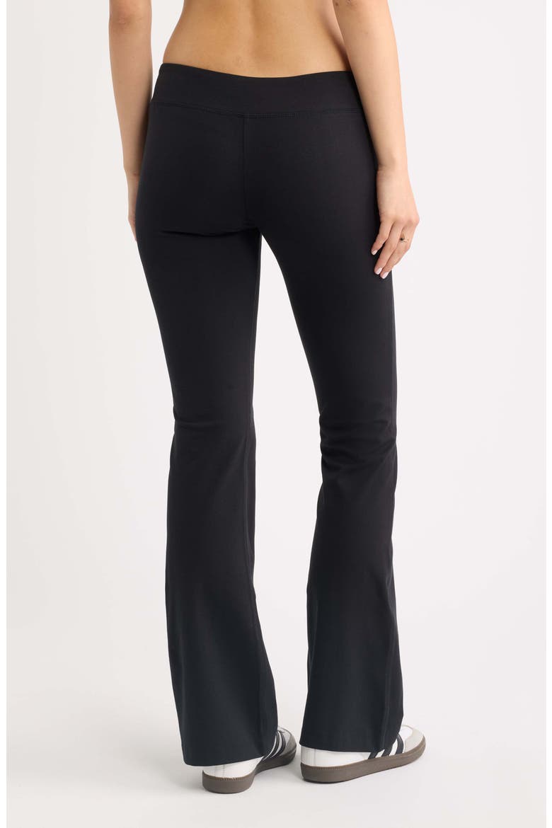 Foldover Flare Jersey Pants, Alternate, color, BLACK