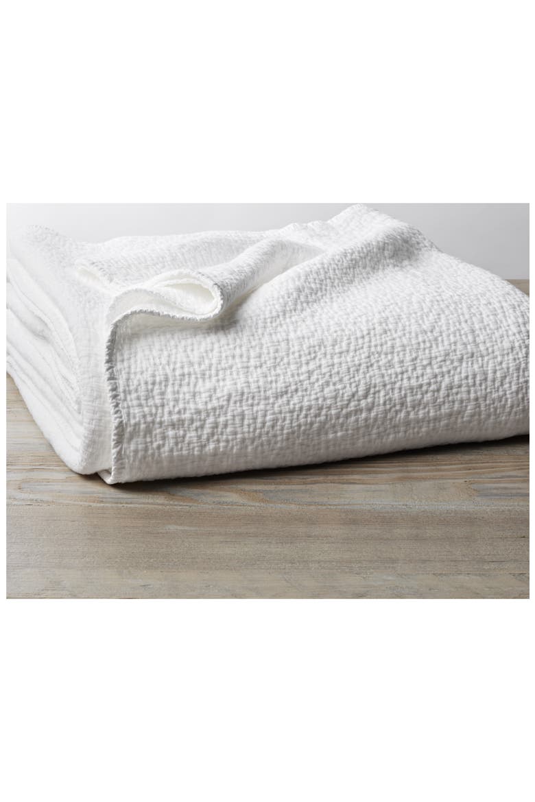 Cascade Matelassé Organic Cotton Blanket, Main, color, ALPINE WHITE