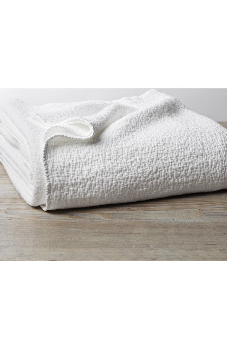 Coyuchi Cascade Matelassé Organic Cotton Blanket, Main, color, Alpine White