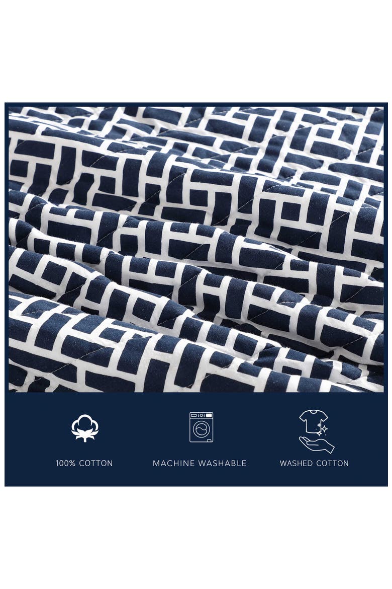 Lockridge Reversible Cotton Quilt Set, Alternate, color, NAVY