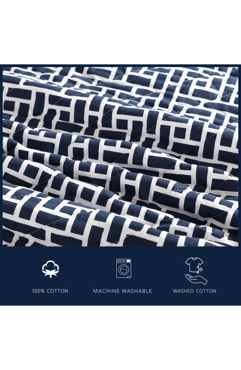Nautica Lockridge Reversible Cotton Quilt Set, Alternate, color, Navy