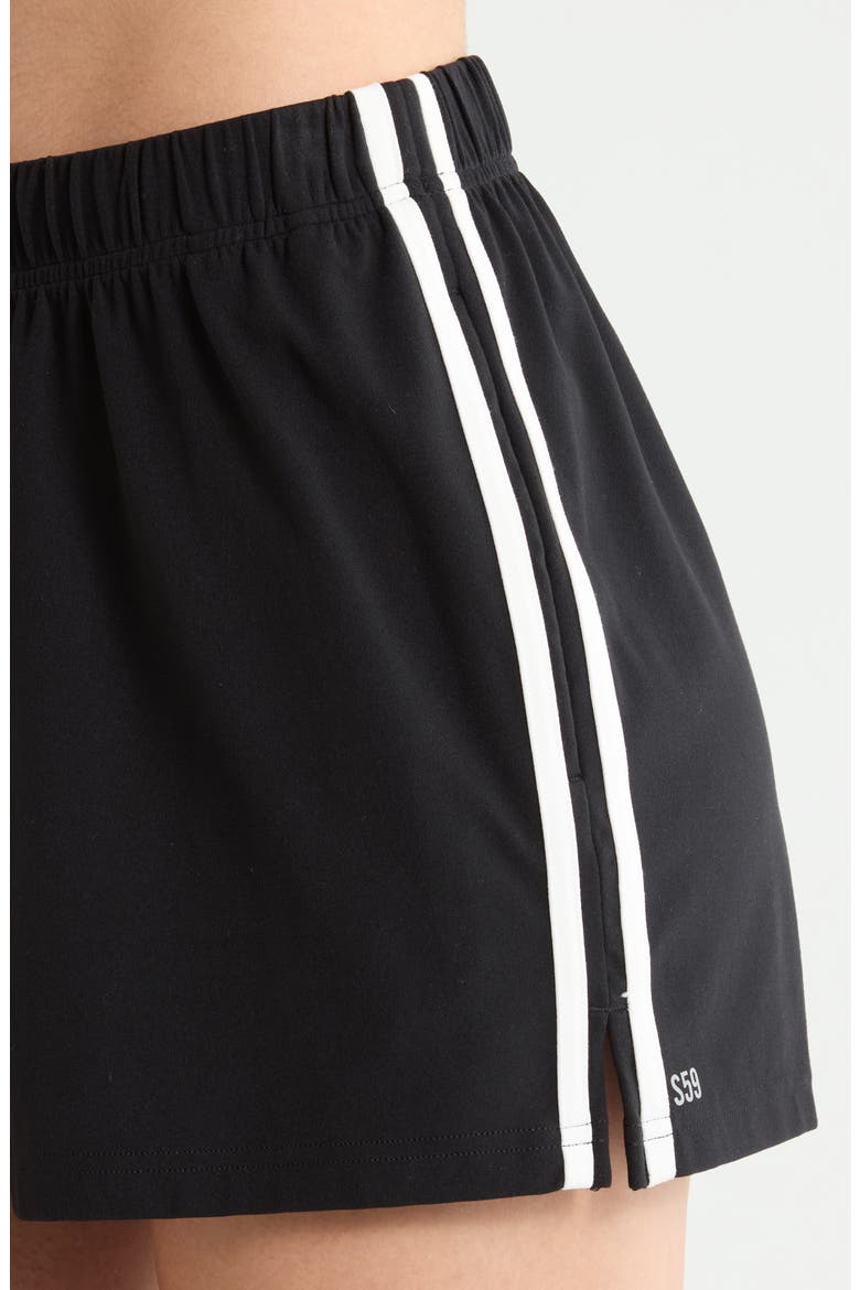 Ella Airweight Track Shorts, Alternate, color, BLACK/ WHITE