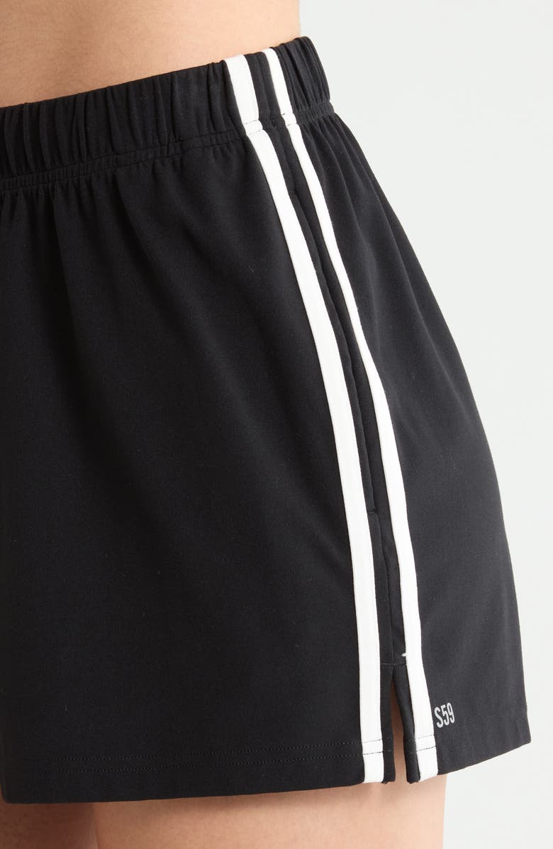 SPLITS59 Ella Airweight Track Shorts, Alternate, color, Black/ White
