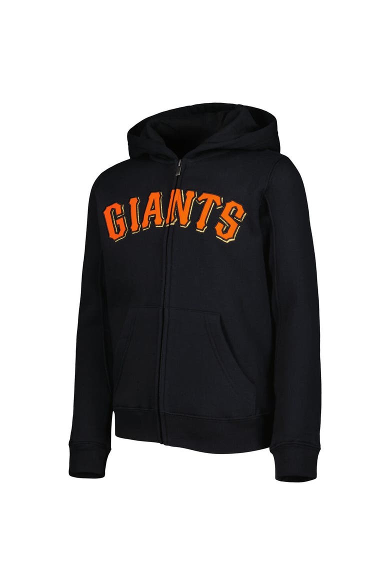 Youth Black San Francisco Giants Wordmark Full-Zip Fleece Hoodie, Alternate, color, Black