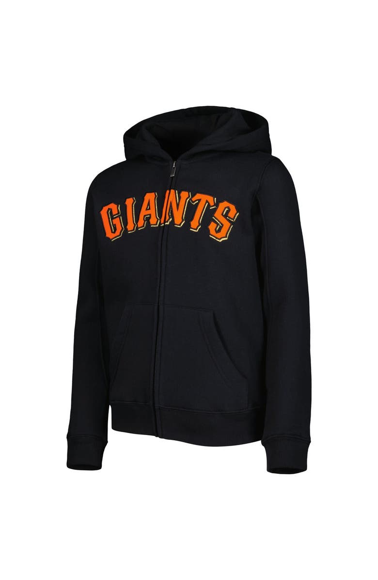Outerstuff Youth Black San Francisco Giants Wordmark Full-Zip Fleece Hoodie, Alternate, color, Black