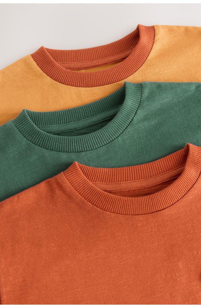 NEXT Kids' 3-Pack Long Sleeve Cotton T-Shirts Set, Alternate, color, Brown