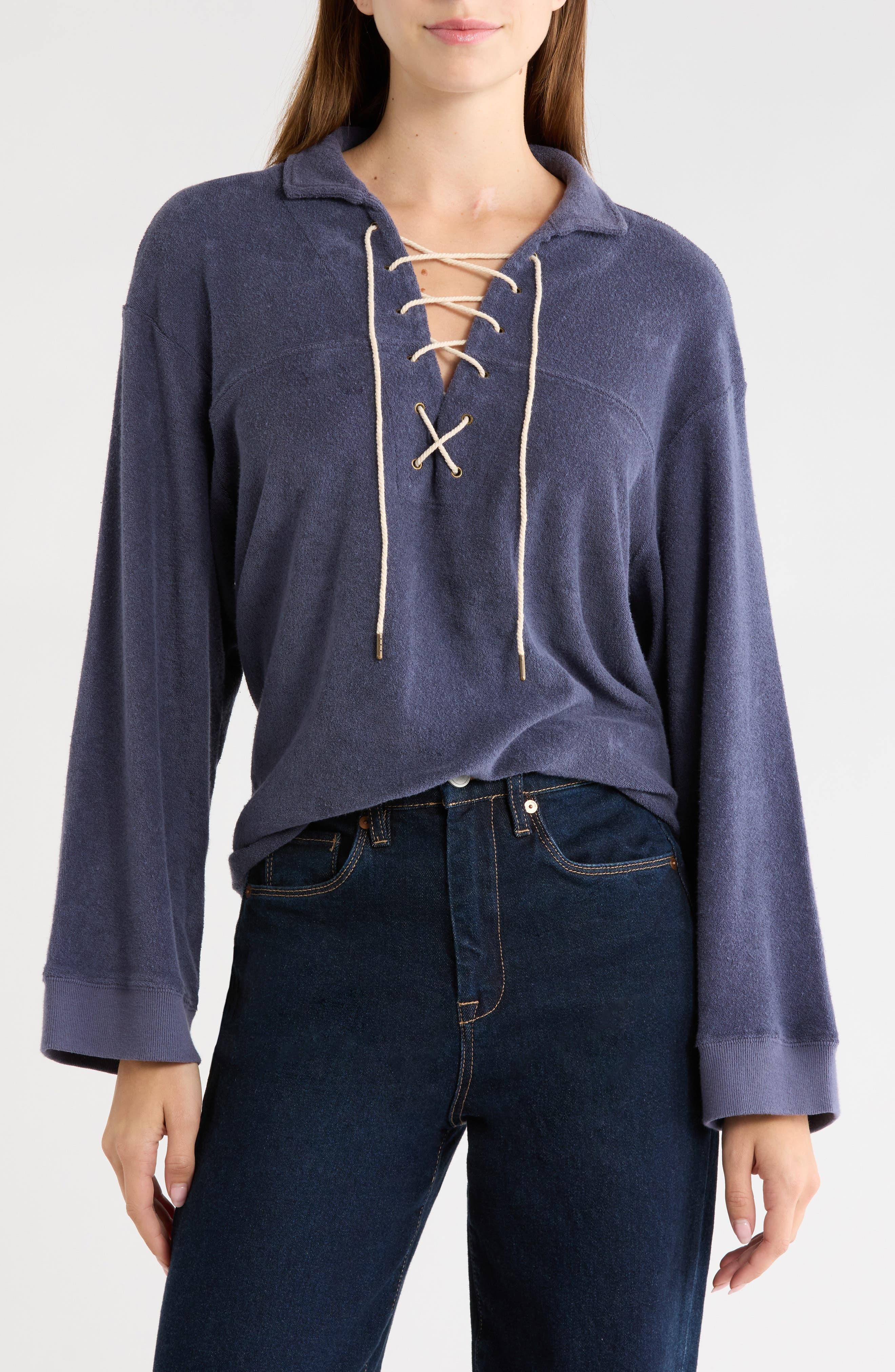 Micro Terry Lace-Up Tunic
