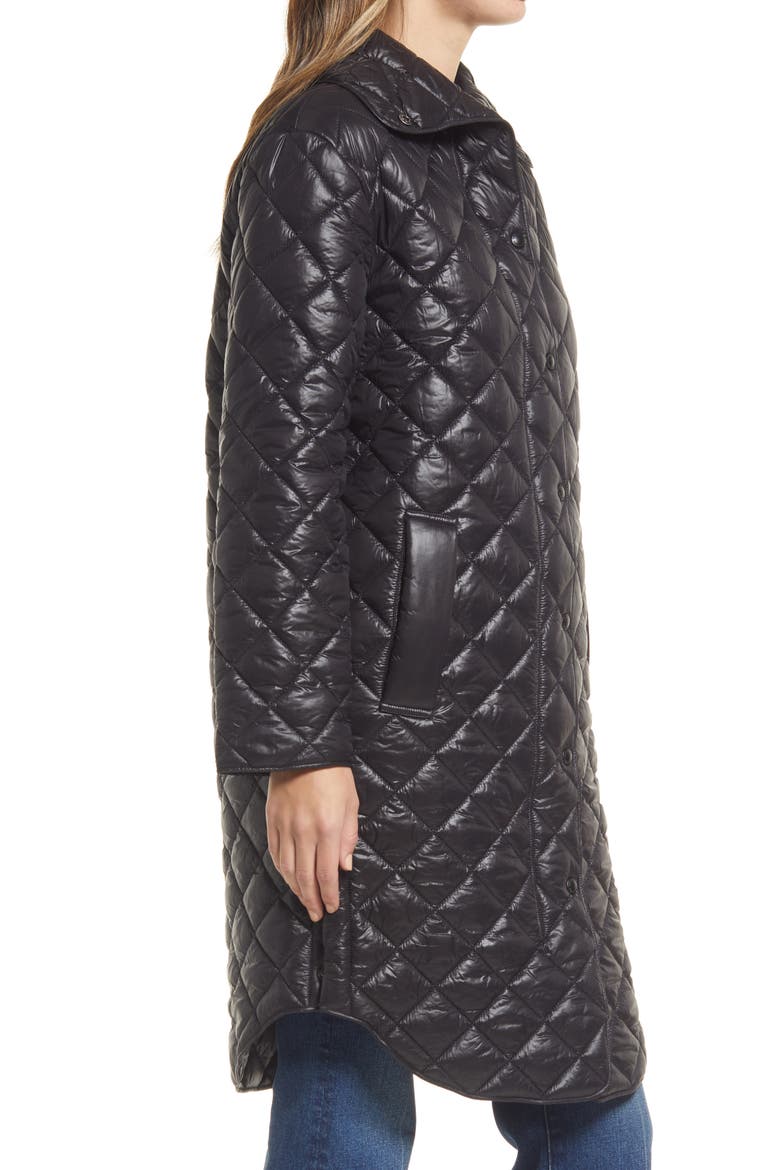 Diamond Quilted Coat, Alternate, color, BLACK