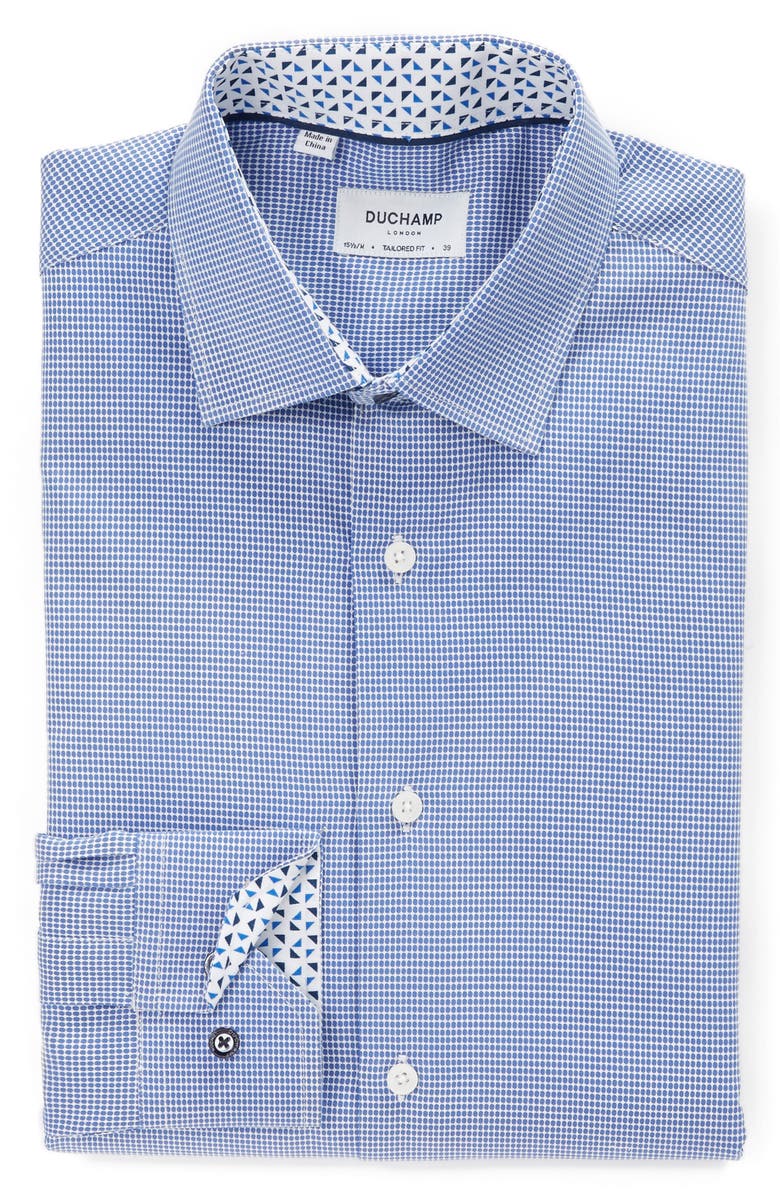 Duchamp Trim Fit Dot Dress Shirt, Alternate, color,