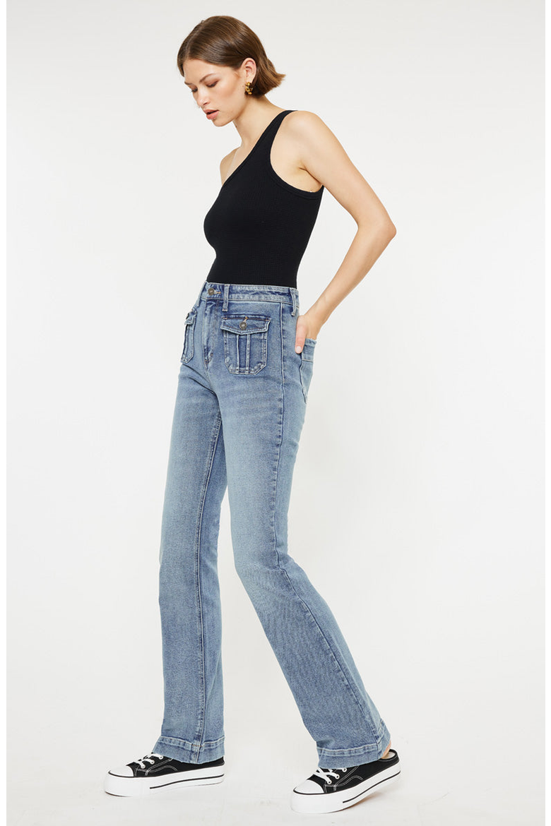 Carrie High Rise Vintage Bootcut Jeans, Alternate, color, Medium Wash