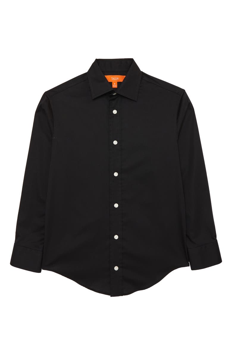 Tallia Kids' Solid Dress Shirt, Main, color, Black